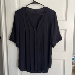 Navy Ann Taylor Blouse. Size Large